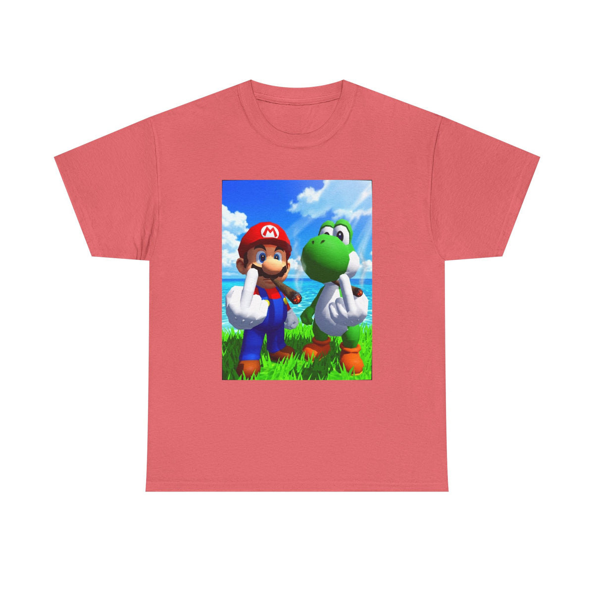Mario And Yoshi Flip The Bird