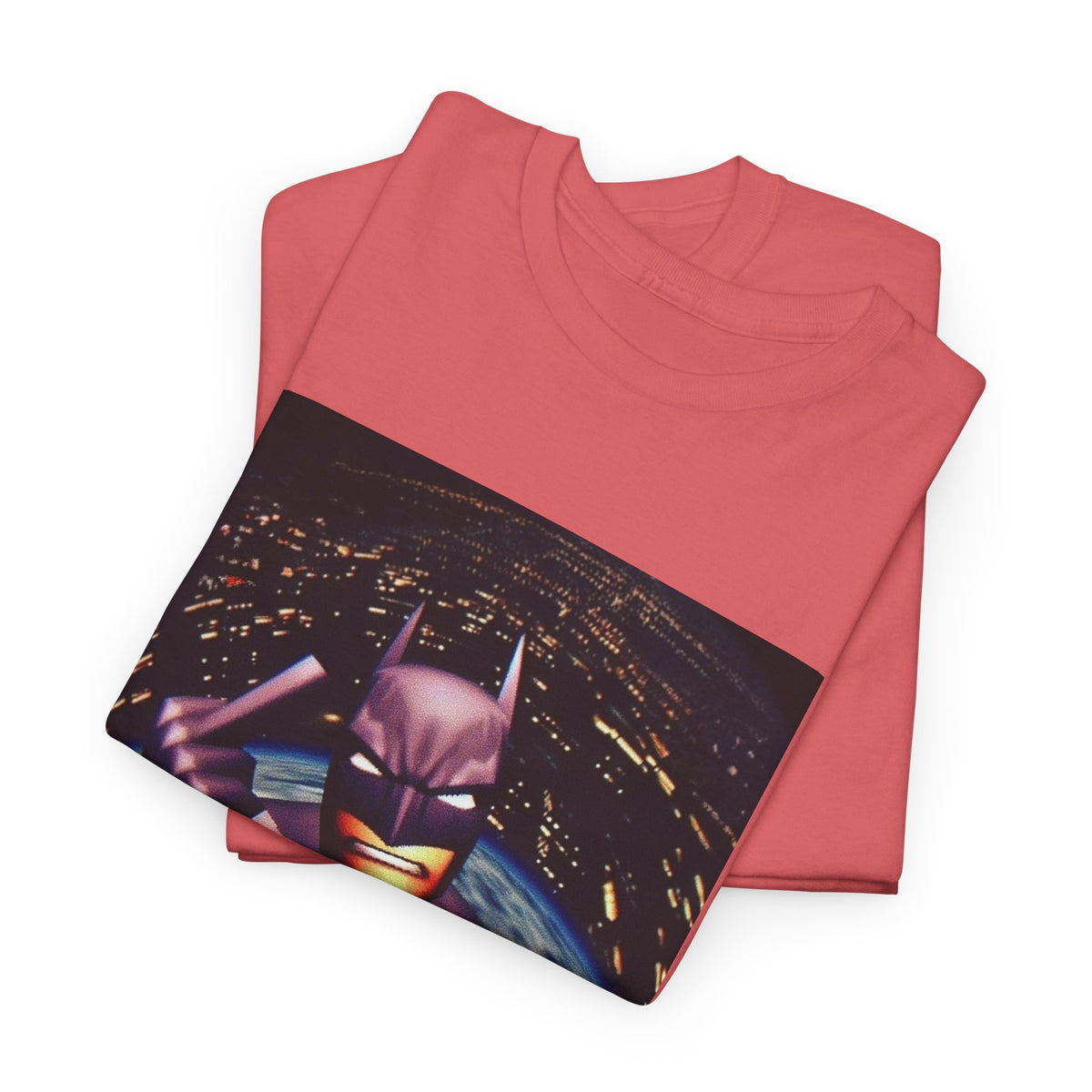 Pixel Batman Soaring Above Earth Tee