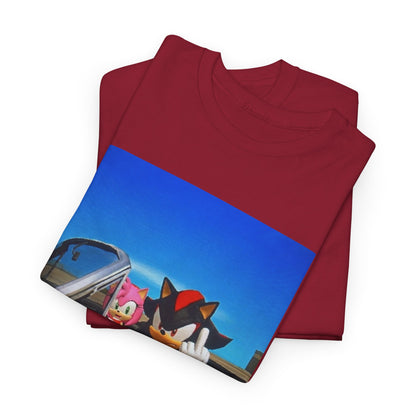 Shadow and Amy Flipping Off The World Tee