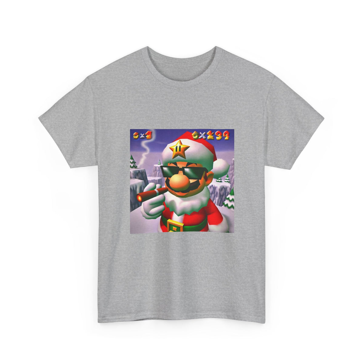 Cool Mario Santa Smoking Cigar Tee