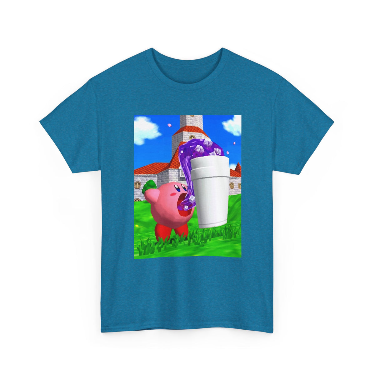 Kirby Sipping Lean In Mushroom Kingdom Tee