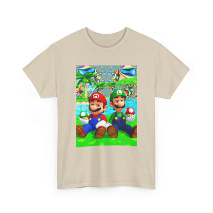 Mellow Mario And Luigi With Mushrooms Tee