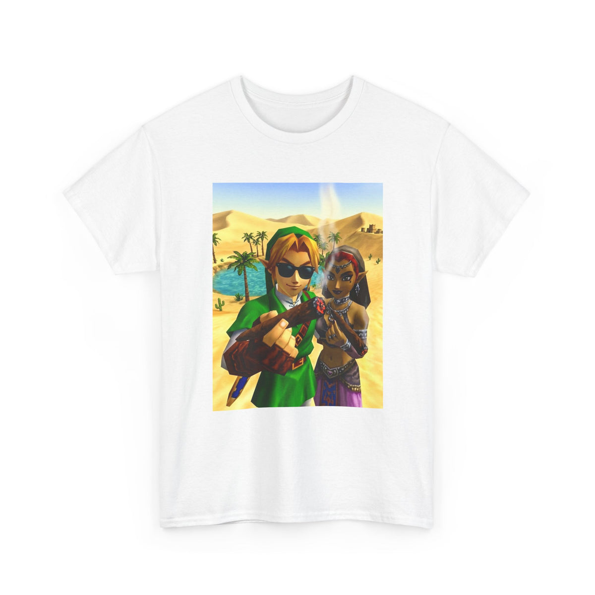 Link And Nabooru Smoking In Desert Tee