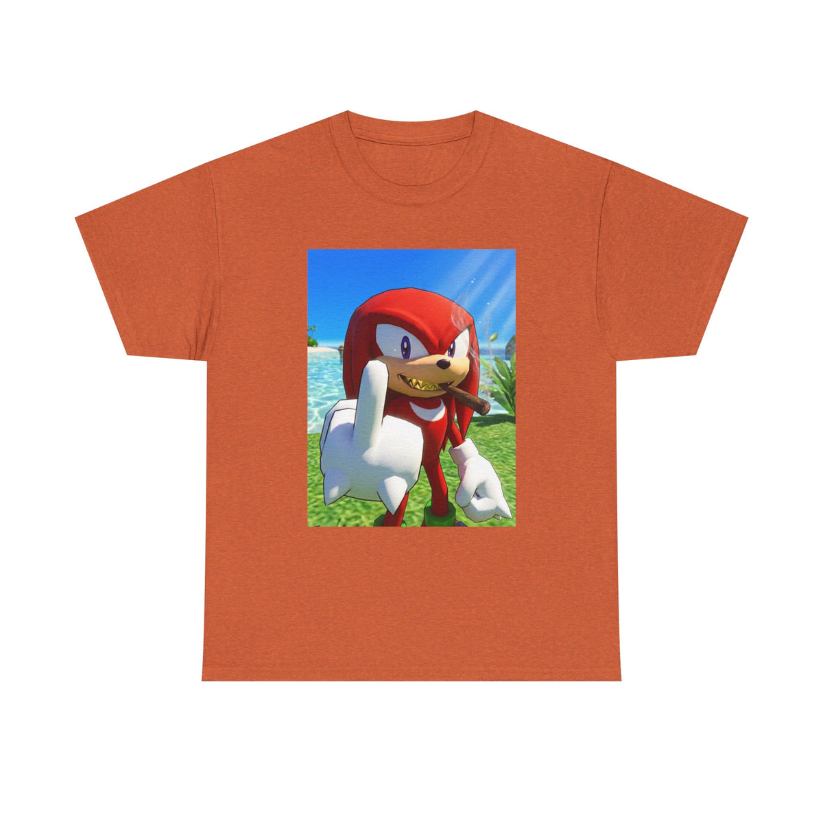 Knuckles Smoking Cigar On Tropical Beach