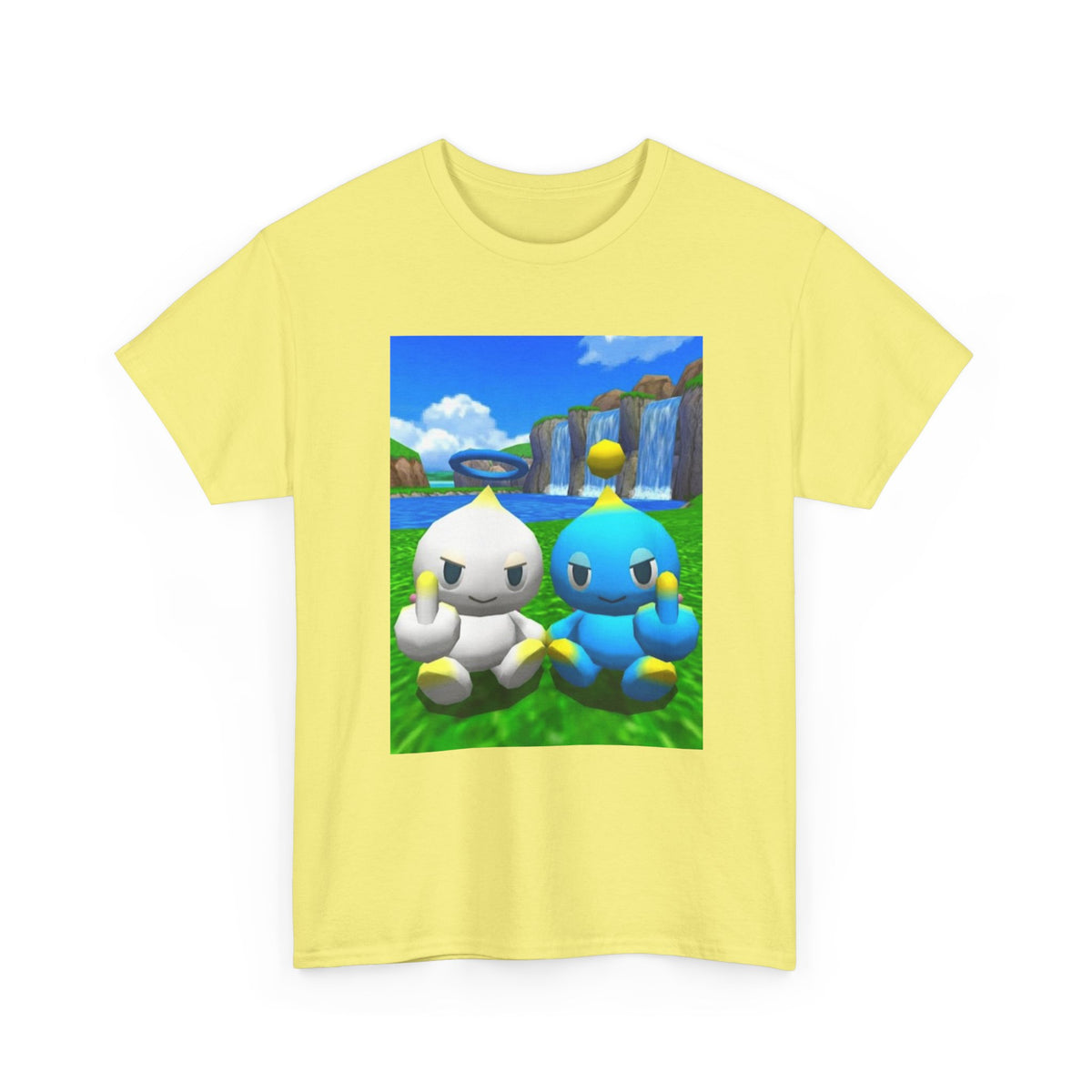 Chao Flipping Off On Green Hills Tee