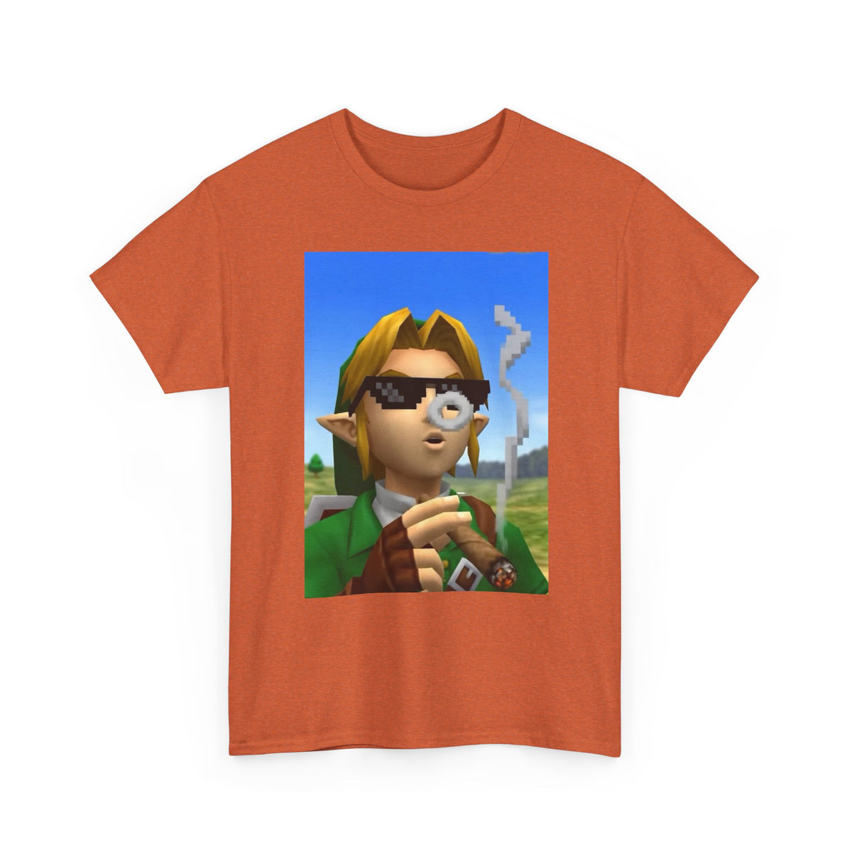 Pixelated Link Smoking With Deal With It Glasses