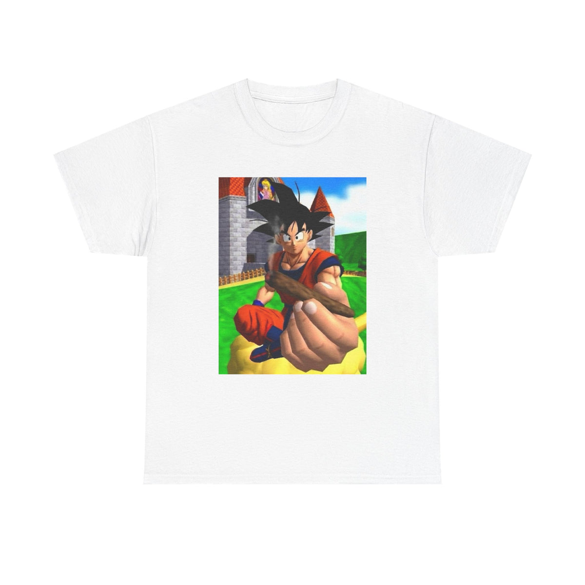 Goku Offers a Blunt at Peach's Castle