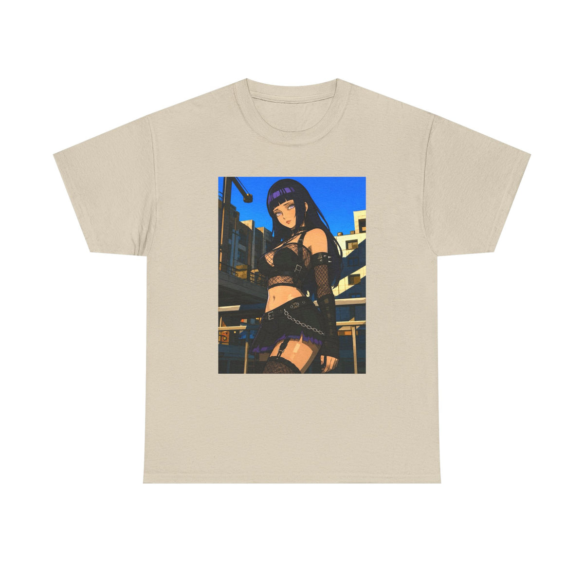 Gothic Anime Girl Staring Cityscape Tee