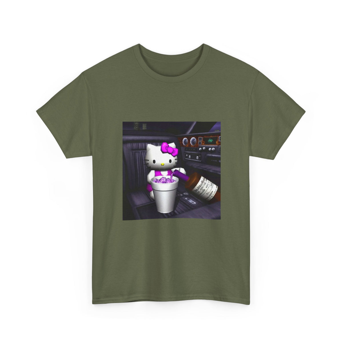Kitty Pouring Purple Drank In Car Tee