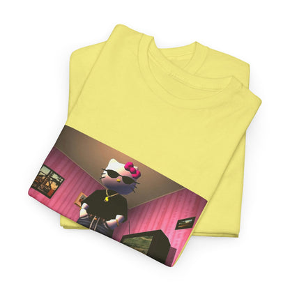 Gangsta Hello Kitty Chillin' In Low Poly Room Tee
