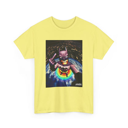 Pixel Batman Soaring Above Earth Tee