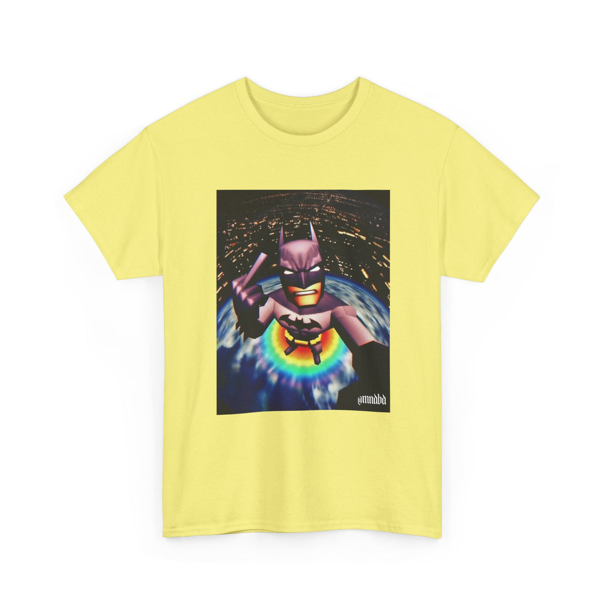 Pixel Batman Soaring Above Earth Tee