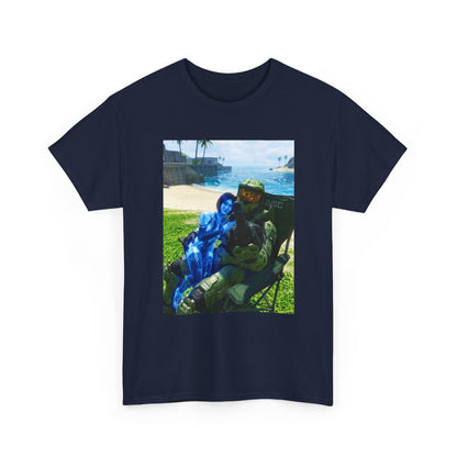 Master Chief And Cortana Beach Chill Tee