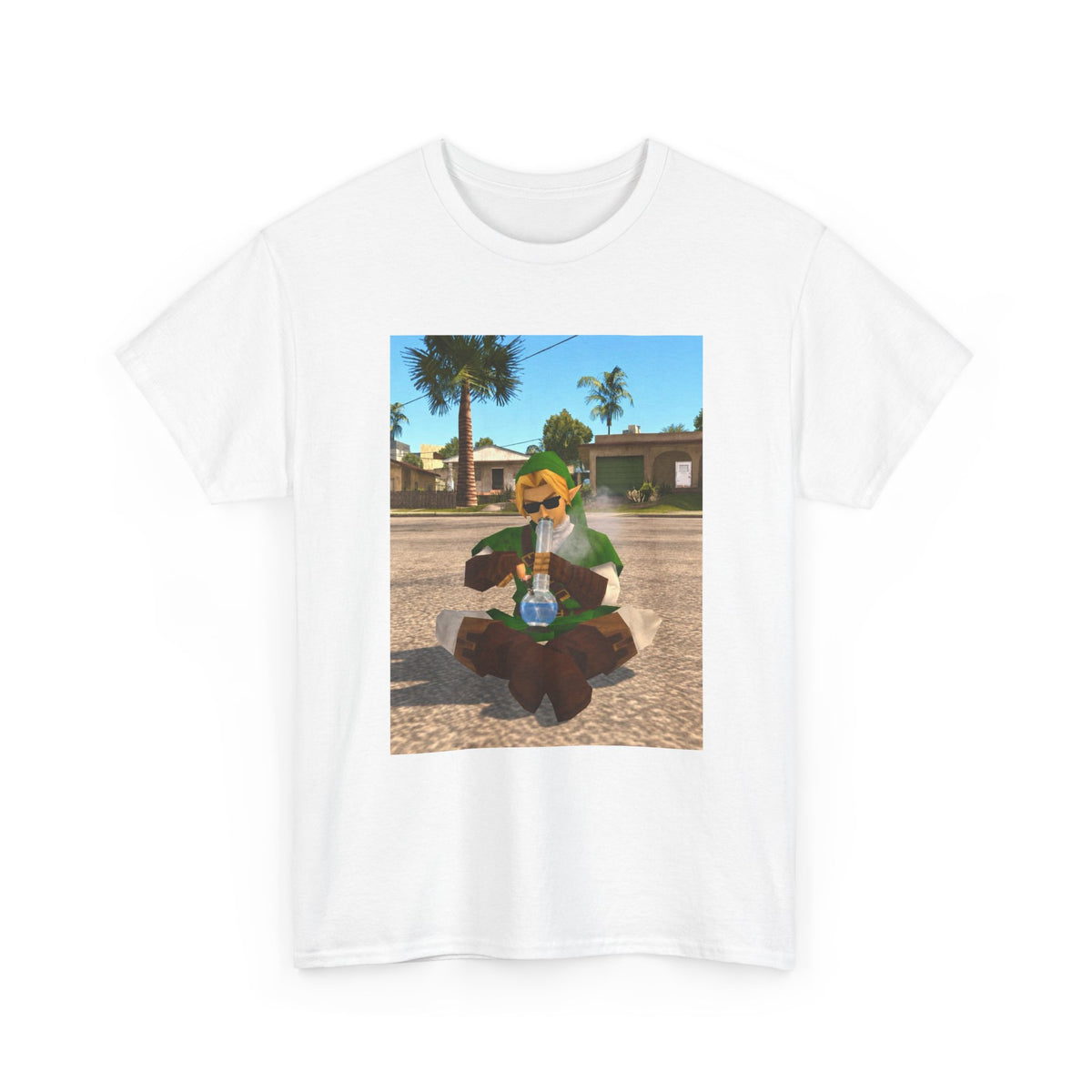 Stoner Link Taking A Bong Hit Tee