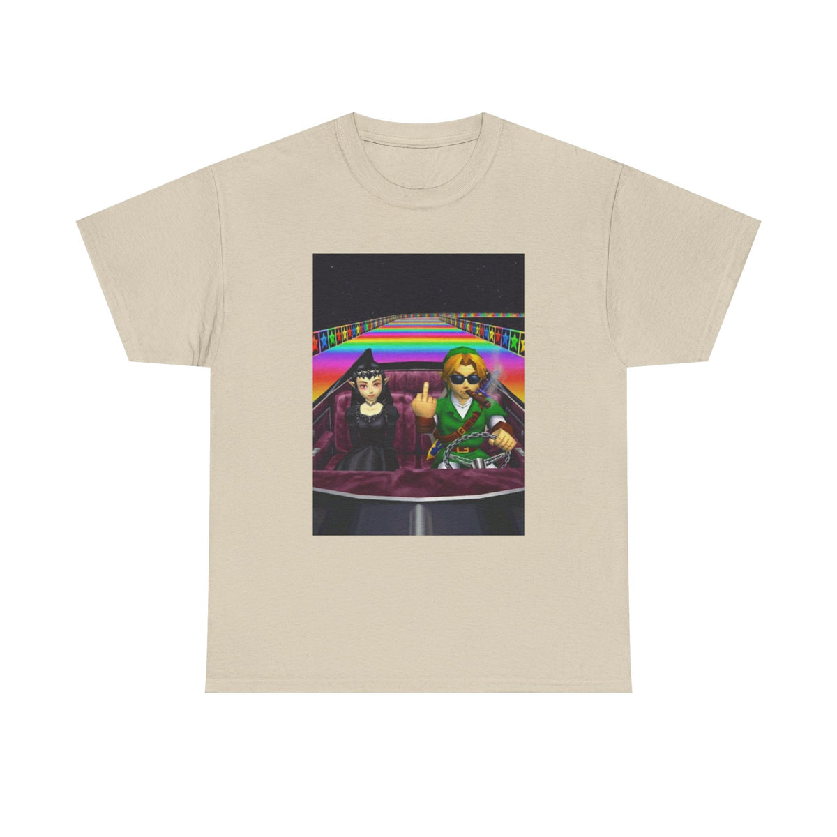 Link And Malon Driving Rainbow Road Tee