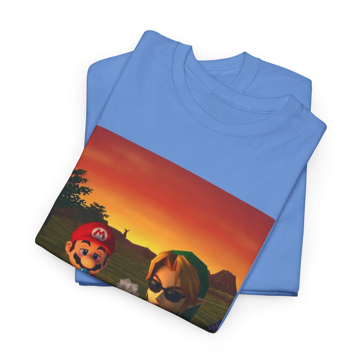 Mario and Link Chilling by Campfire