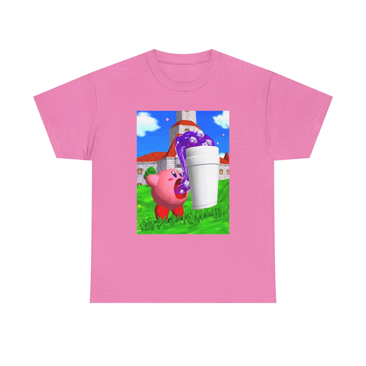 Kirby Sipping Lean In Mushroom Kingdom Tee