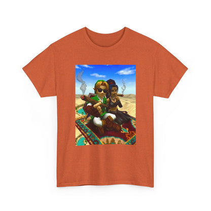 Link And Nabooru Flying On Magic Carpet