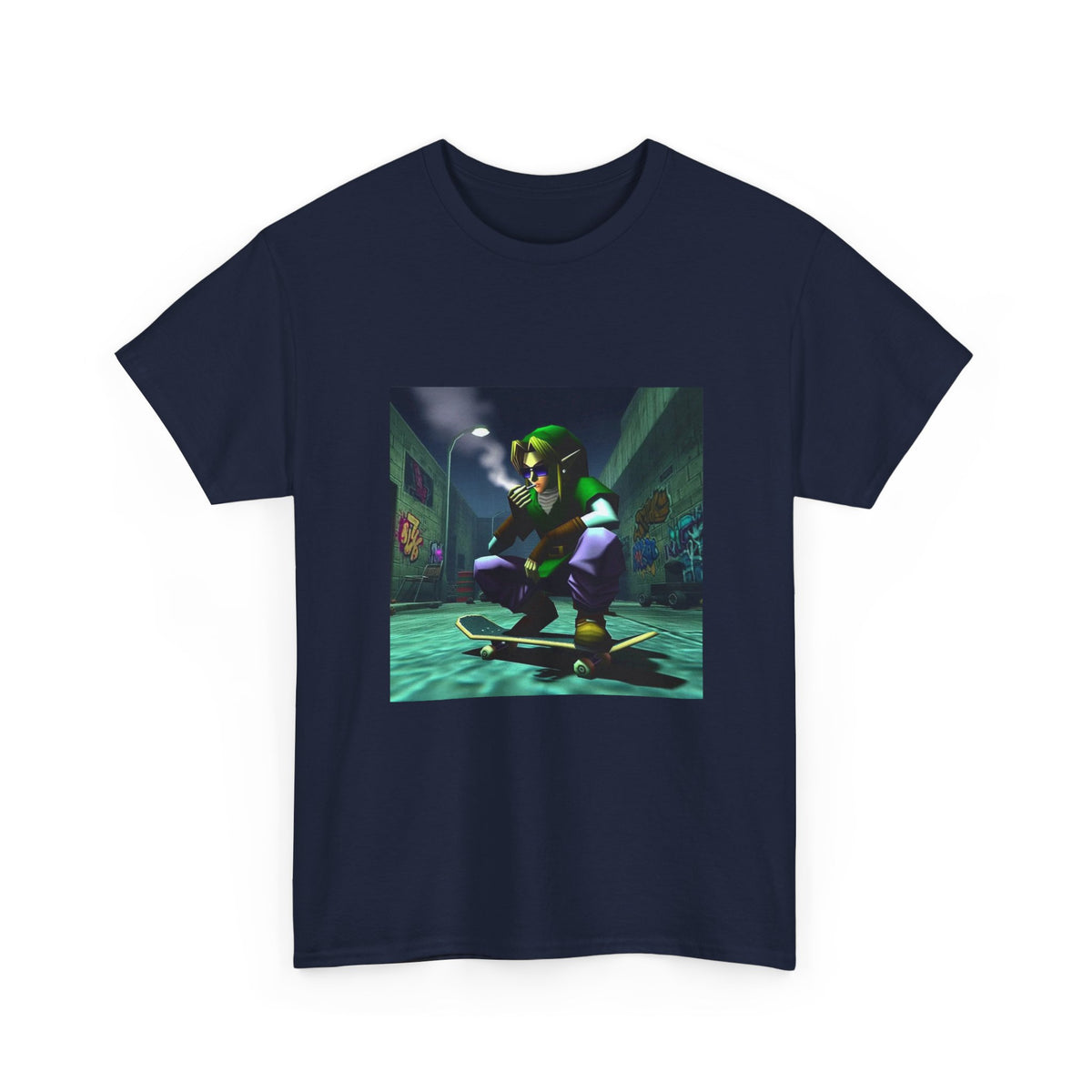 Skater Link Smoking In Dark Alley Tee