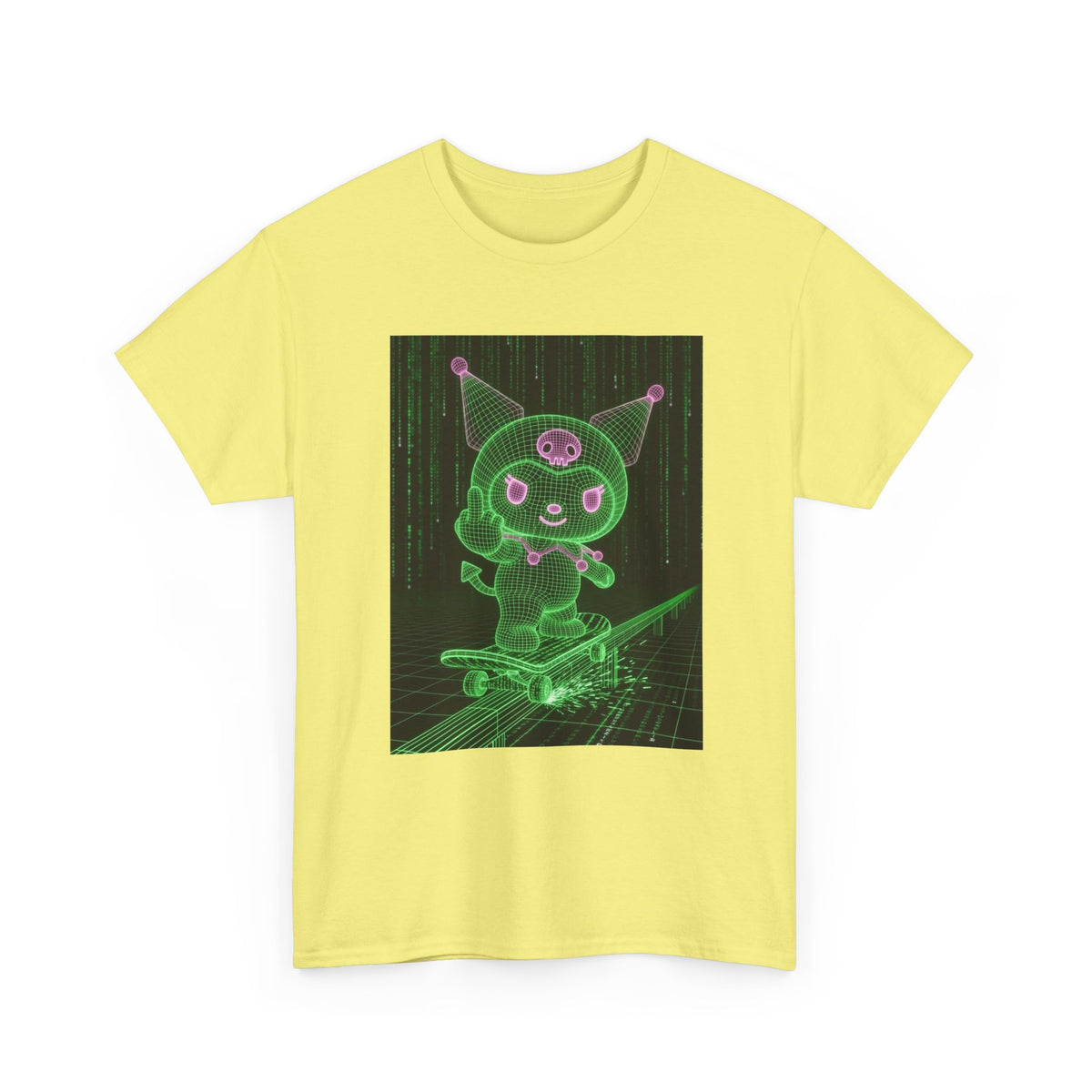Kuromi Matrix Glitch Skateboard Flip Tee