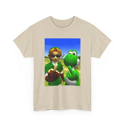 Link And Yoshi Flipping Off The World