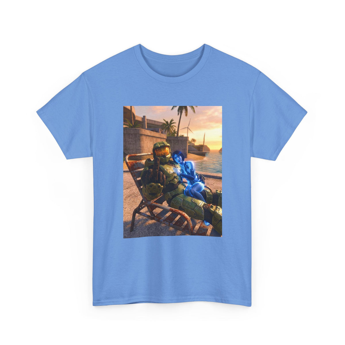 Master Chief Chilling With Cortana Beachside
