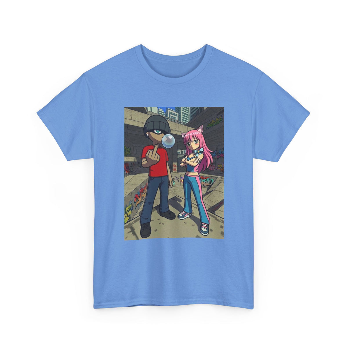 Skater Punk And Kitty Girl In Skater Park Tee