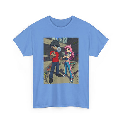 Skater Punk And Kitty Girl In Skater Park Tee