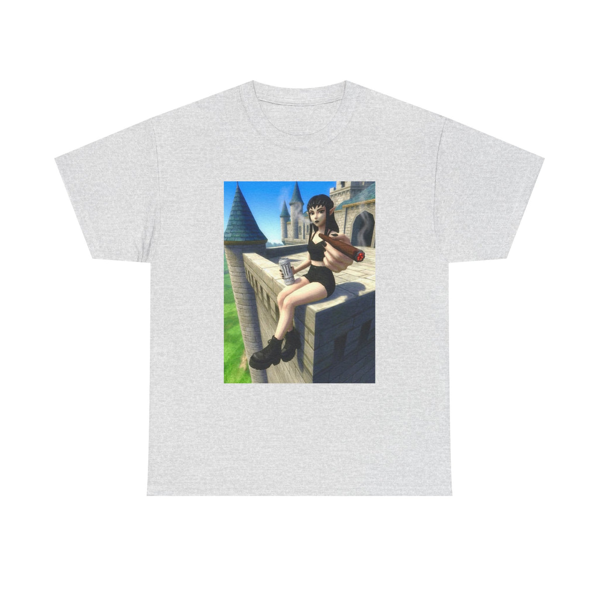 Elf Babe Chilling With Cigar And Drink Tee