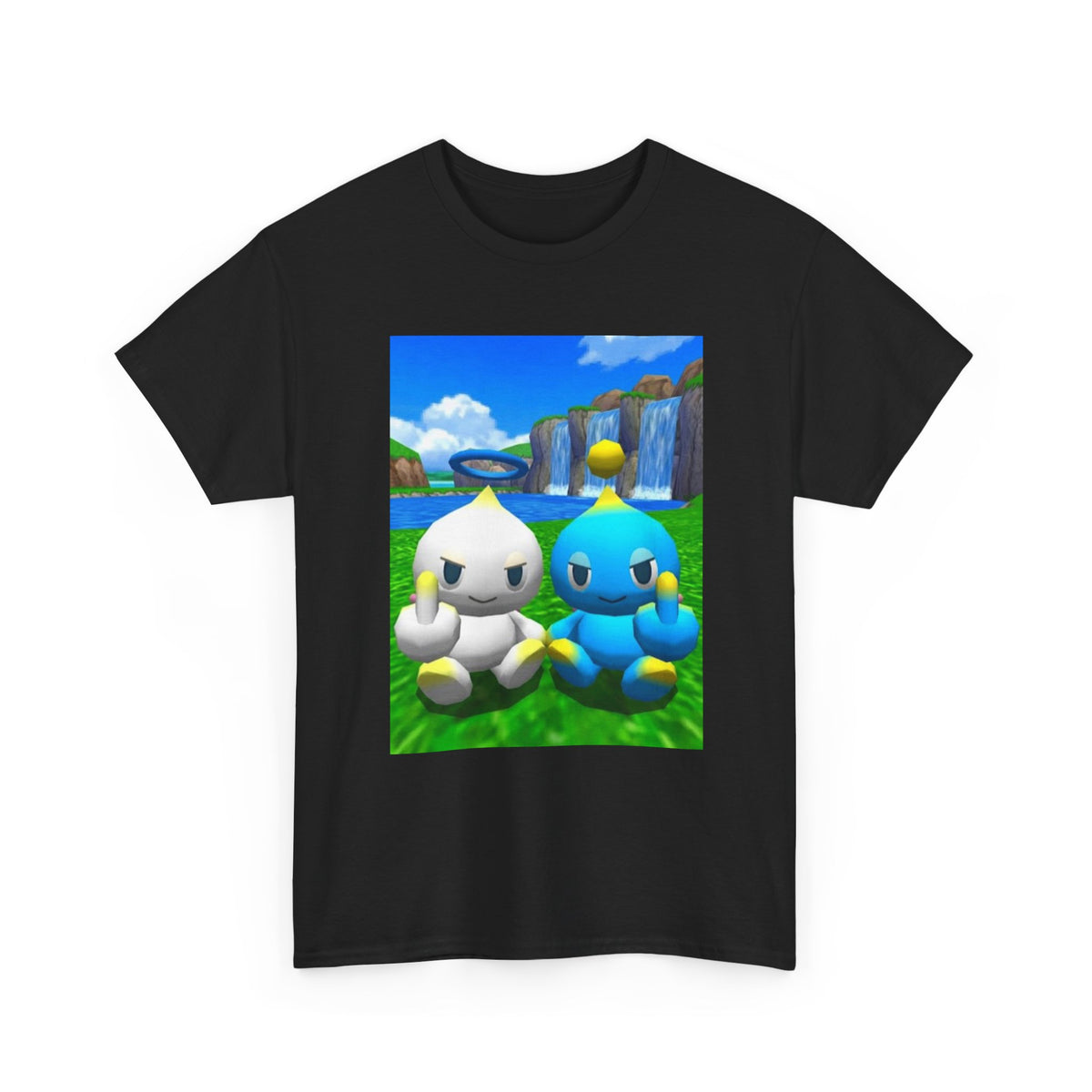 Chao Flipping Off On Green Hills Tee
