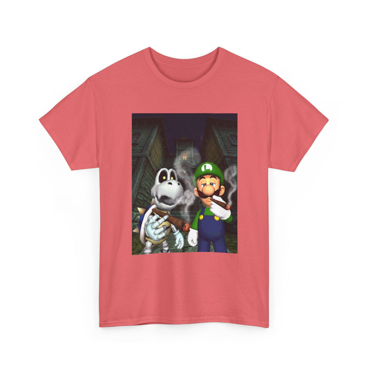 Luigi And Dry Bones Smoking In Spooky Mansion