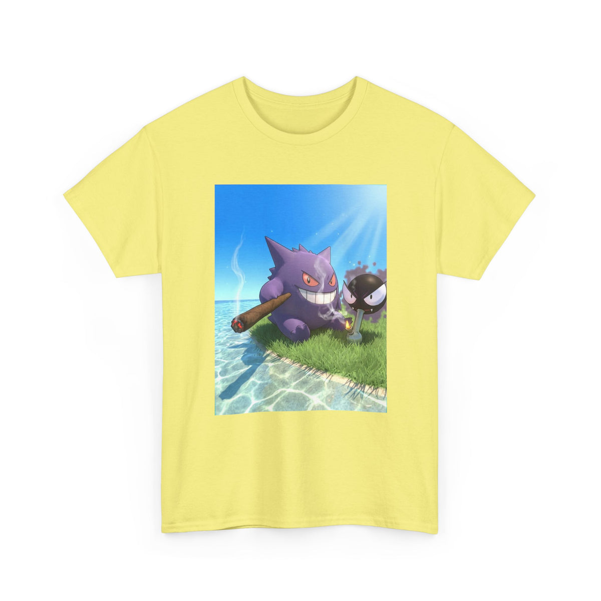Gengar and Gastly Getting High Beachside