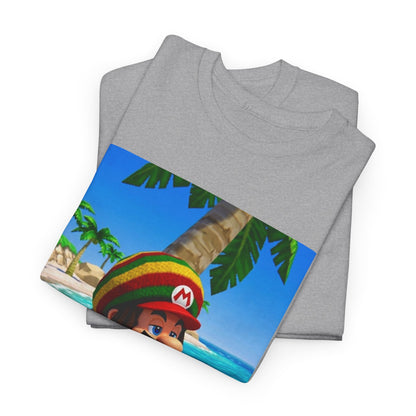 Rasta Mario Chilling On Beach Tee