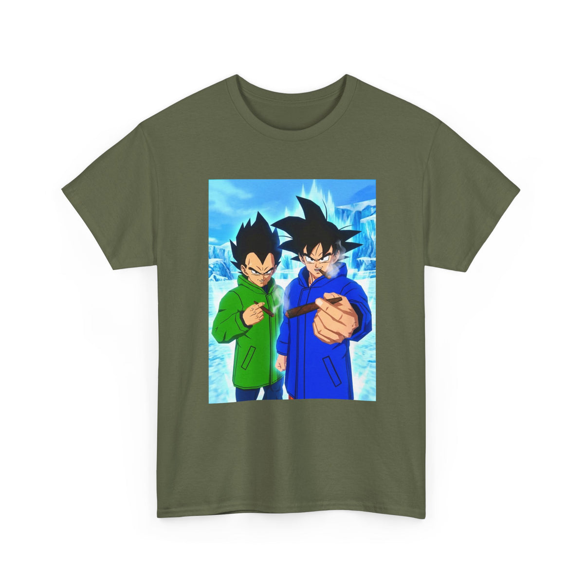 Goku and Vegeta Chilling, Smoking Blunts Tee
