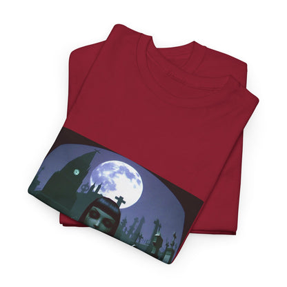 Goth Sim Smoking In Cemetery Moonlight Tee