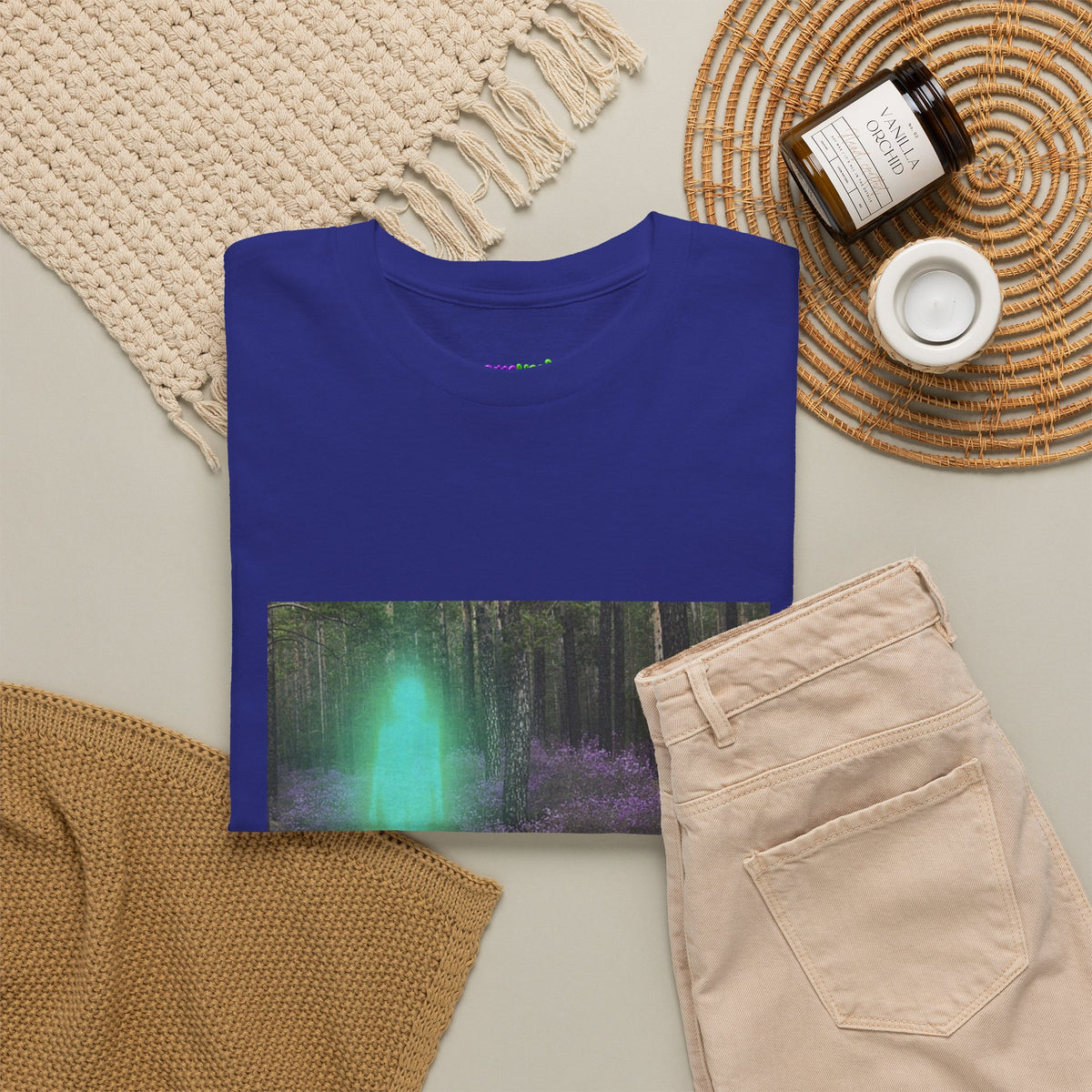 Visitor Exploring Neon Alley Tee