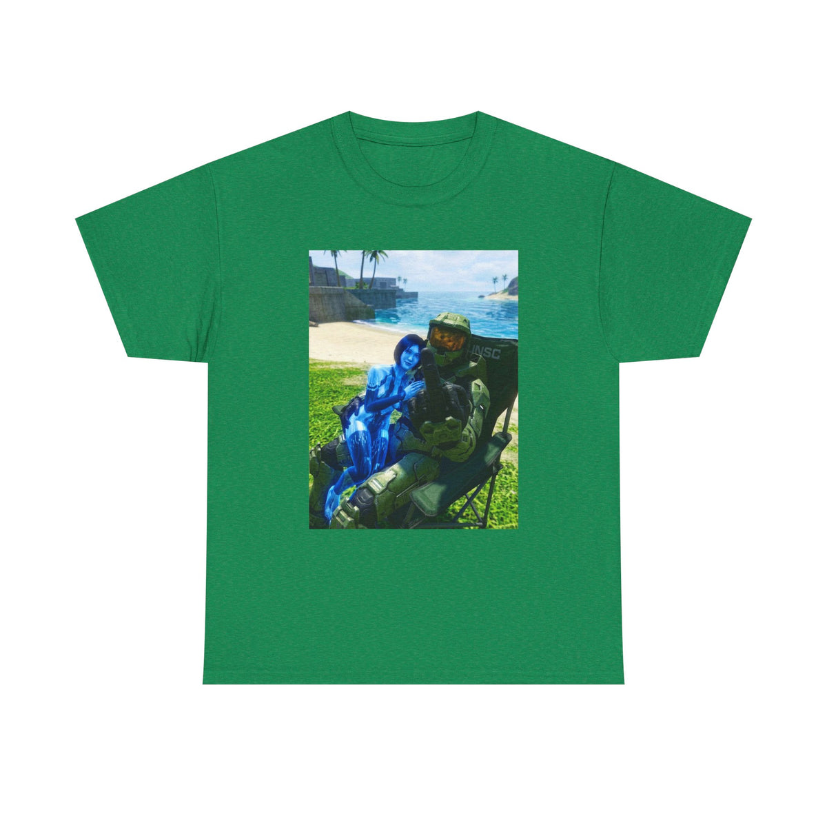 Master Chief And Cortana Beach Chill Tee