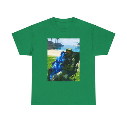Master Chief And Cortana Beach Chill Tee