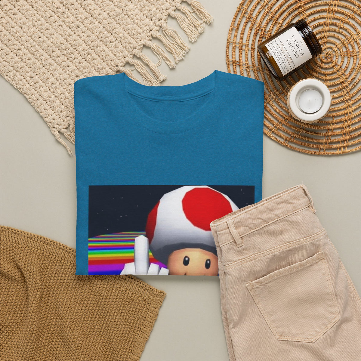 Toad Flipping The Bird On Rainbow Road Tee