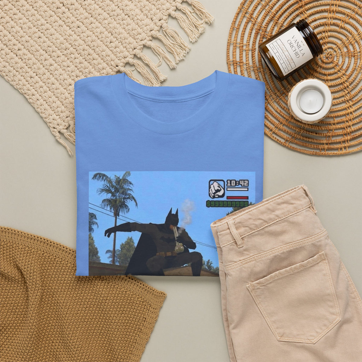Batman Smoking Bong Skateboard Stunt Tee