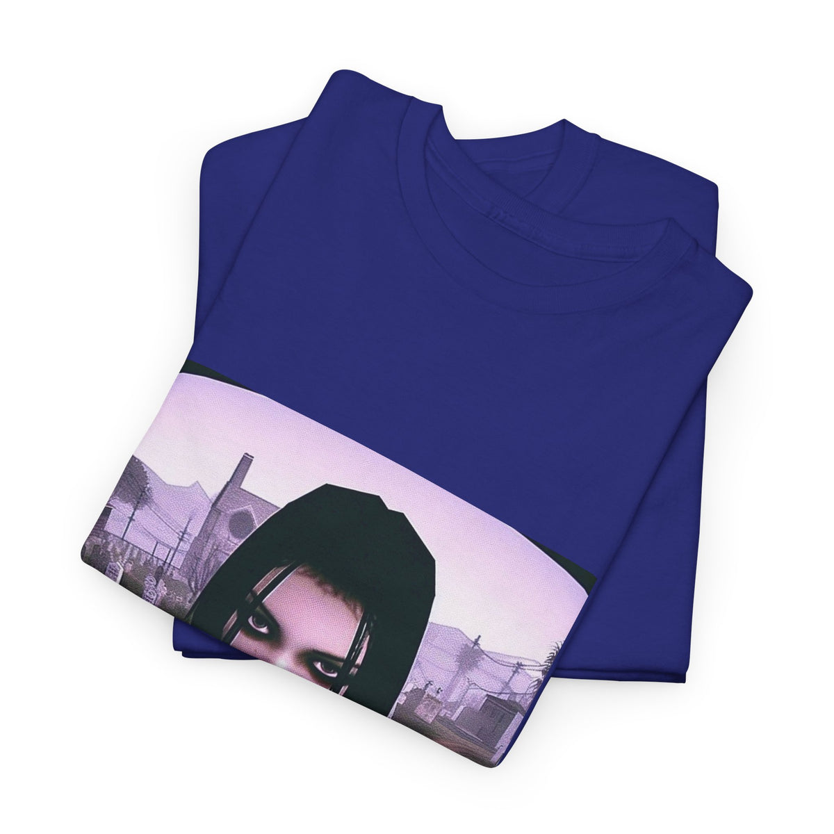 Goth Girl Smoking In Cemetery Tee (Design 17)