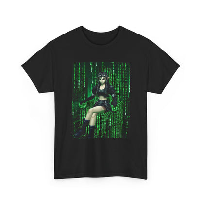 Cyberpunk Elf Queen In The Matrix City Tee