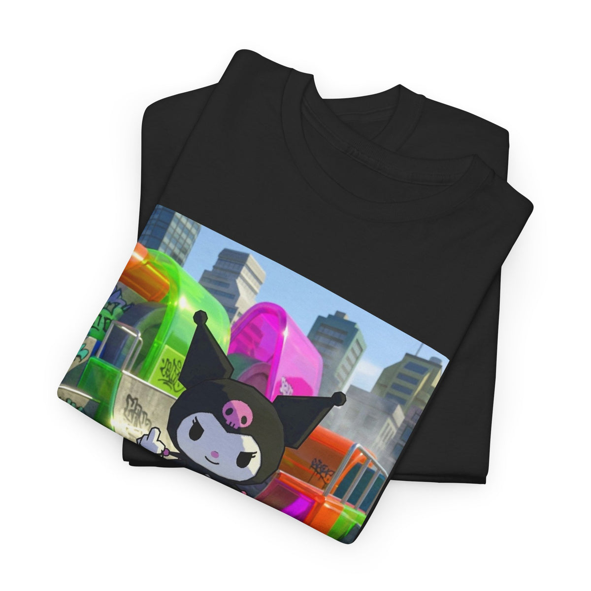 Skater Kuromi Giving The Finger Tee