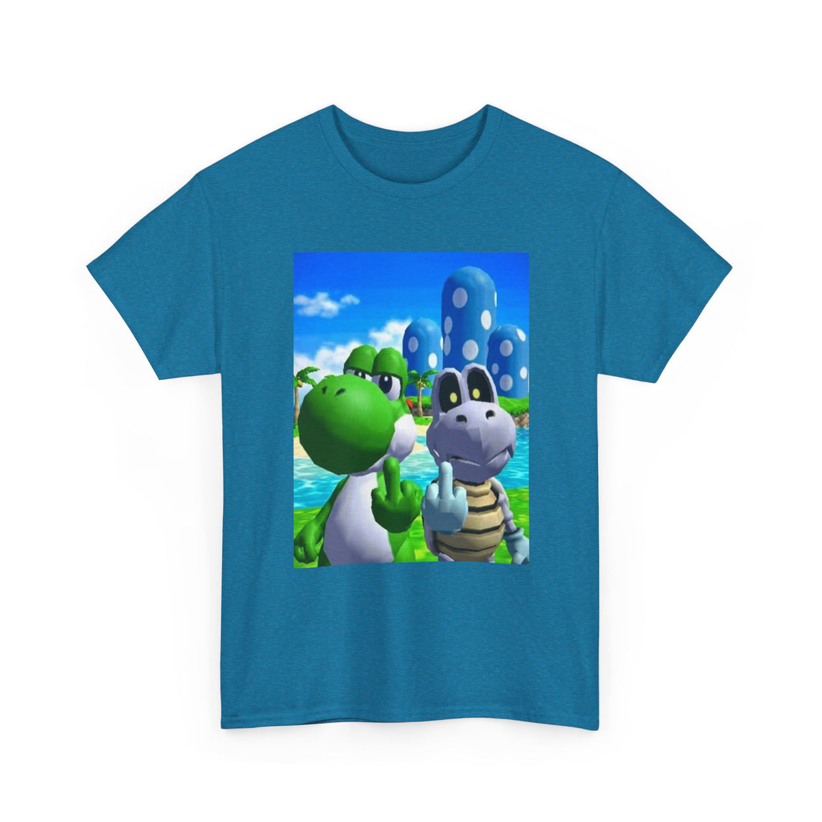 Yoshi and Dry Bones Flipping The Bird Tee (Design 4)