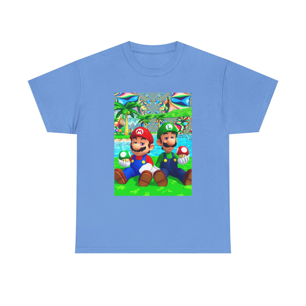 Mellow Mario And Luigi With Mushrooms Tee
