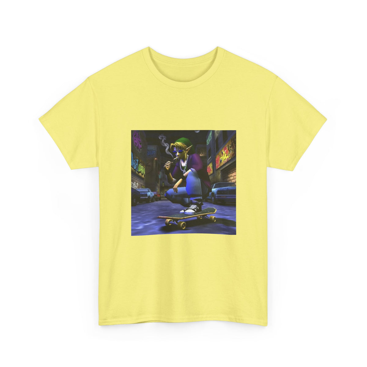 Skater Link Smoking In Gritty Alley Tee