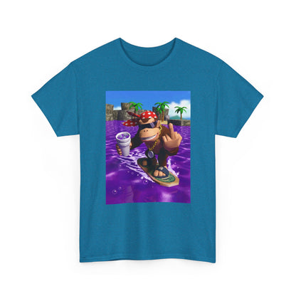 Diddy Kong Surfing Purple Lean Flipping Off Tee