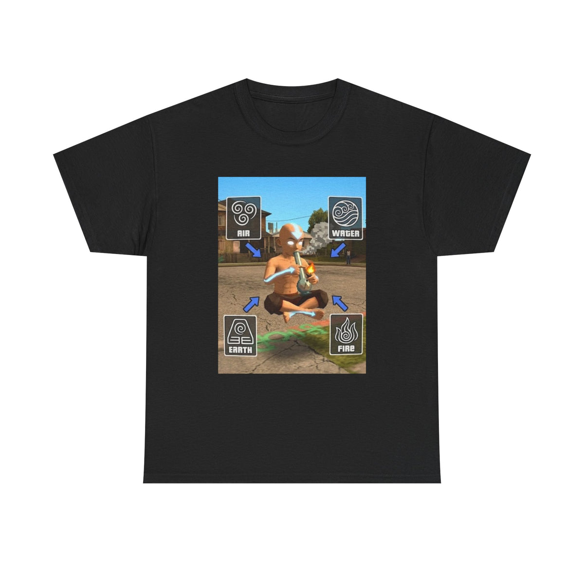 Avatar Character Floating While Smoking Bong Tee