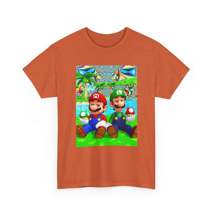 Mellow Mario And Luigi With Mushrooms Tee