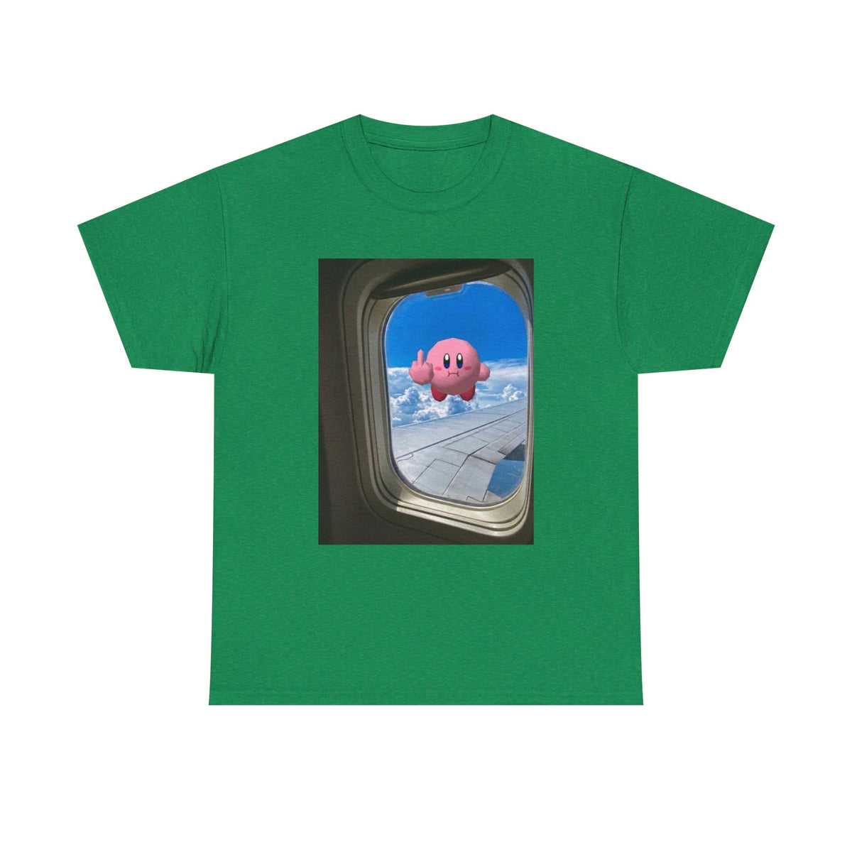 Kirby Flipping Off Airplane Window Tee